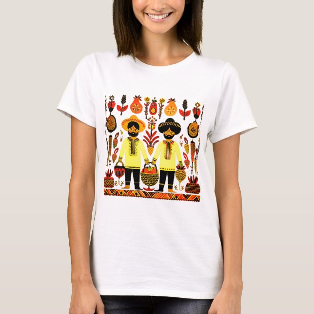 T-shirt simple peinture madhubani (Devant)