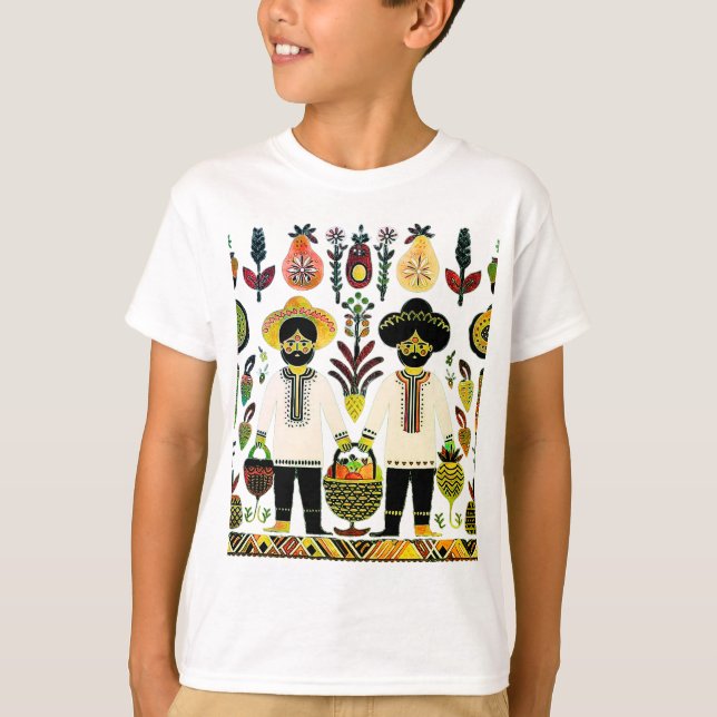 T-shirt simple peinture madhubani (Devant)