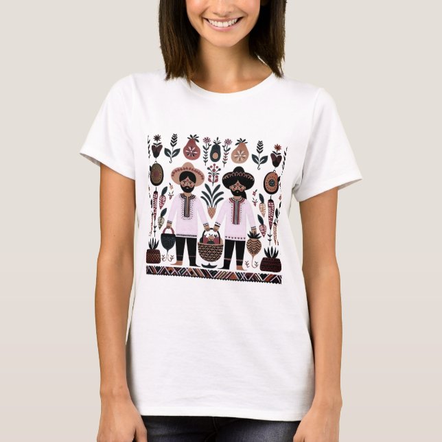 T-shirt simple peinture madhubani (Devant)
