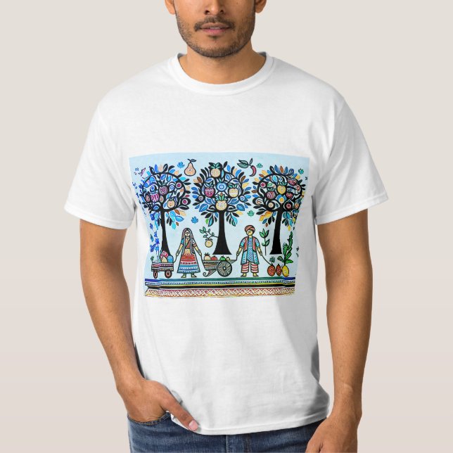 T-shirt simple peinture madhubani (Devant)