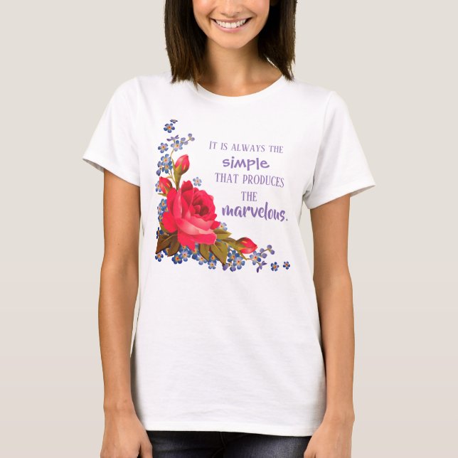 T-shirt simple pour femmes Roses (Devant)