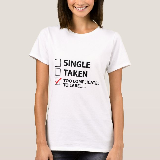T-shirt Simple Pris Trop Compliqué Au Étiquette (Devant)