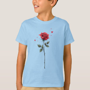 T-shirt Simple Red Rose Heart - Élégante Saint-Valentin