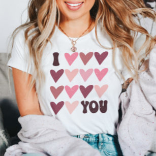 T-shirt Simple Retro Valentine's Day Hearts rose moderne
