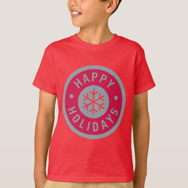 T-shirt Simple rouge Joyeux jours fériés (Devant)