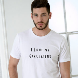 T-shirt Simple script minimaliste J'aime ma petite amie