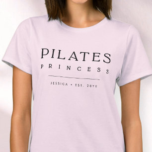 T-shirt Simple Typographie Personnalisé Rose Pilates Princ