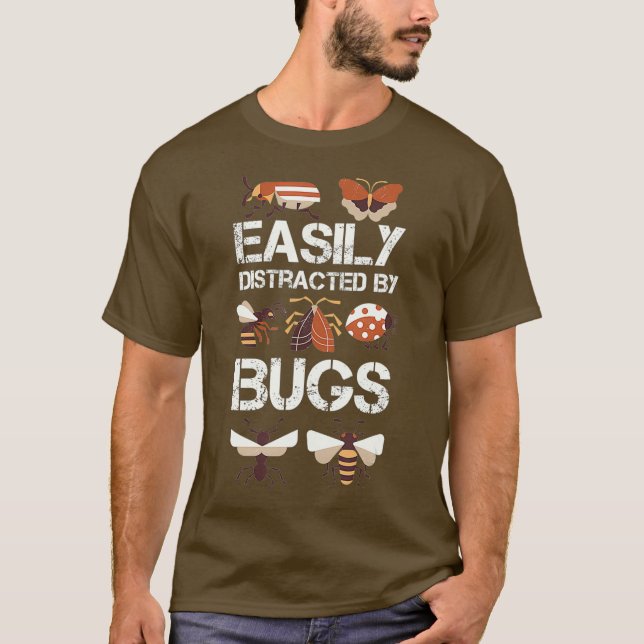 T-shirt Simplement Distrait Par L'Entomologie Des Insectes (Devant)