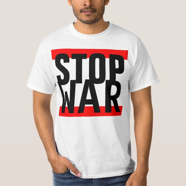 T-shirt Simplement la conception "barre la GUERRE d'ARRÊT (Devant)