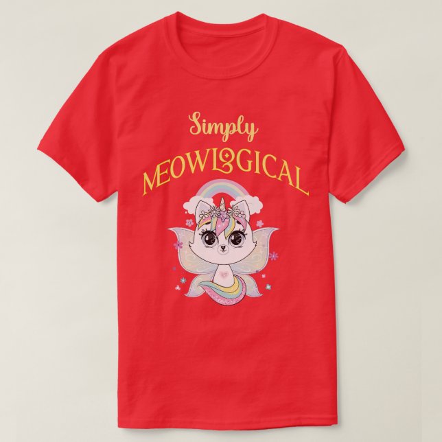 T-shirt Simplement meowlogique ailes unicorne caticorn kit (Design devant)