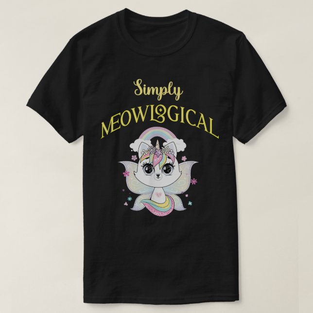 T-shirt Simplement meowlogique ailes unicorne caticorn kit (Design devant)
