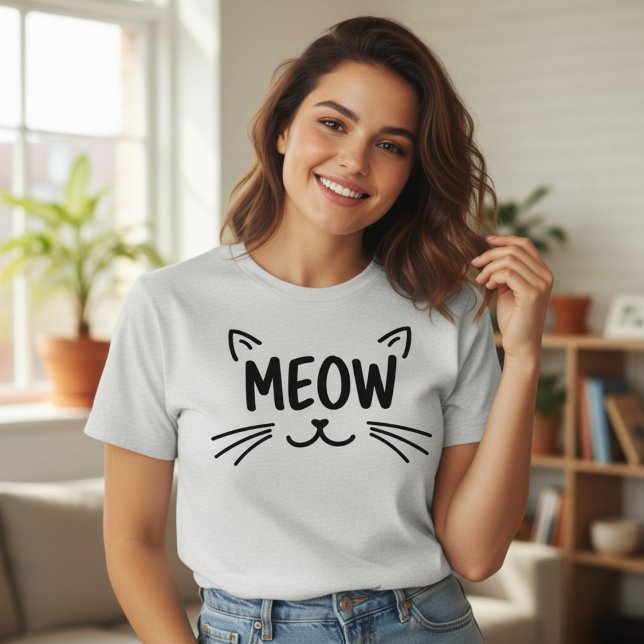 T-shirt Simplement Miaou Visage de Chat Mignon pour Félin (Créateur téléchargé)