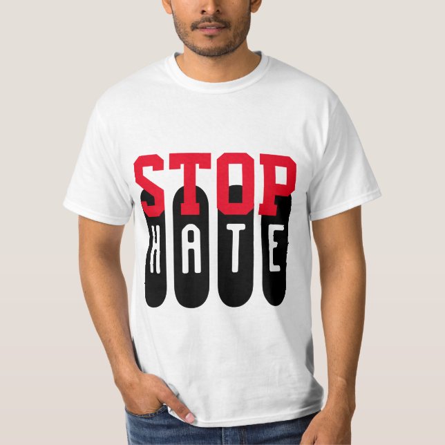T-shirt Simplement texte design "STOP HATE" (Devant)