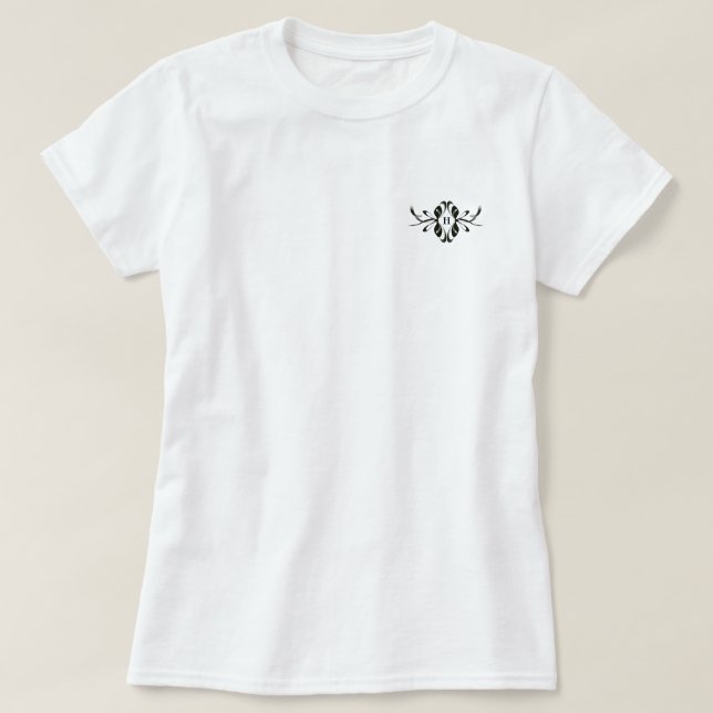 T-shirt Simplicité Chic : Monogramme Bow personnalisé (Design devant)