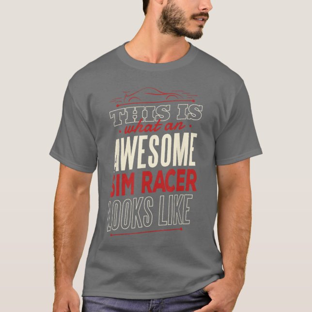 T-shirt SimRacing Jeu de jeu drôle de simulateur de course (Devant)