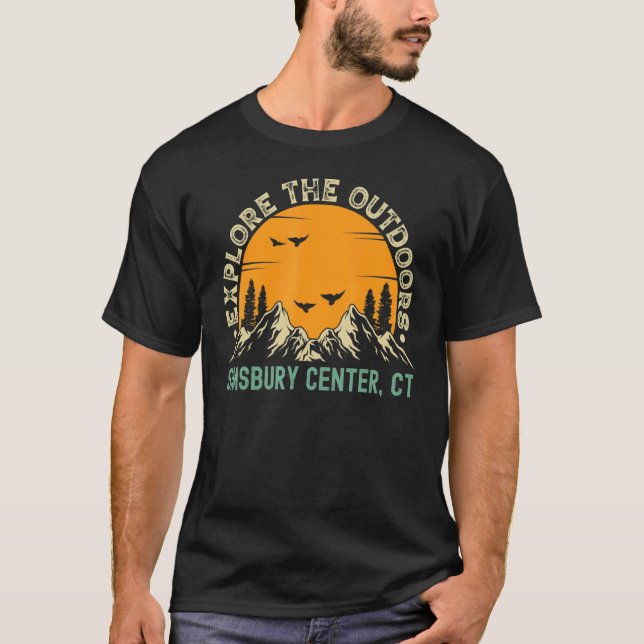 T-shirt Simsbury Centre Connecticut Explorez Les Extérieur (Devant)