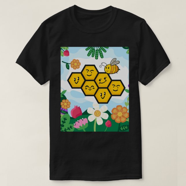 T-shirt Simulateur d'essaim d'abeilles - Graphique de la n (Design devant)