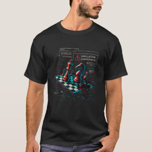 T-shirt Simulation d'échiquier Glitch compromettant l'art 