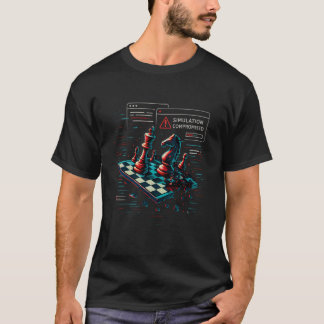 T-shirt Simulation d'échiquier Glitch compromettant l'art
