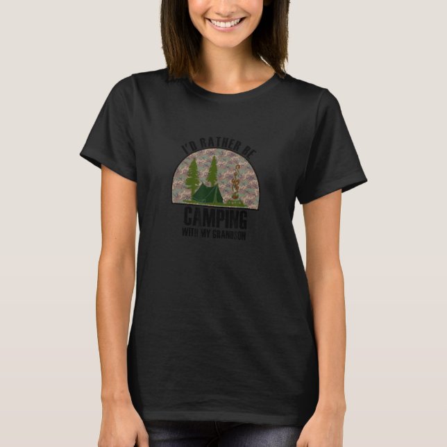 T-shirt Sincere Gift Rather Be Camping With My Grandson (Devant)