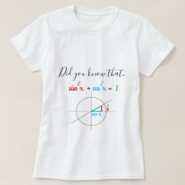 T-shirt Sine et Cosine Identité Math Girl (Design devant)
