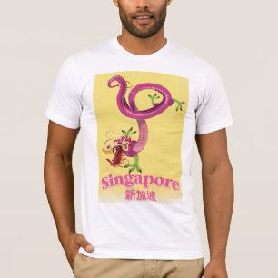 T-shirt Singapore Dragon affiche vintage des vacances