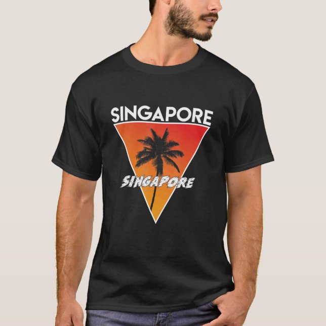 T-shirt Singapour Aux Couleurs Ensoleillées (Devant)