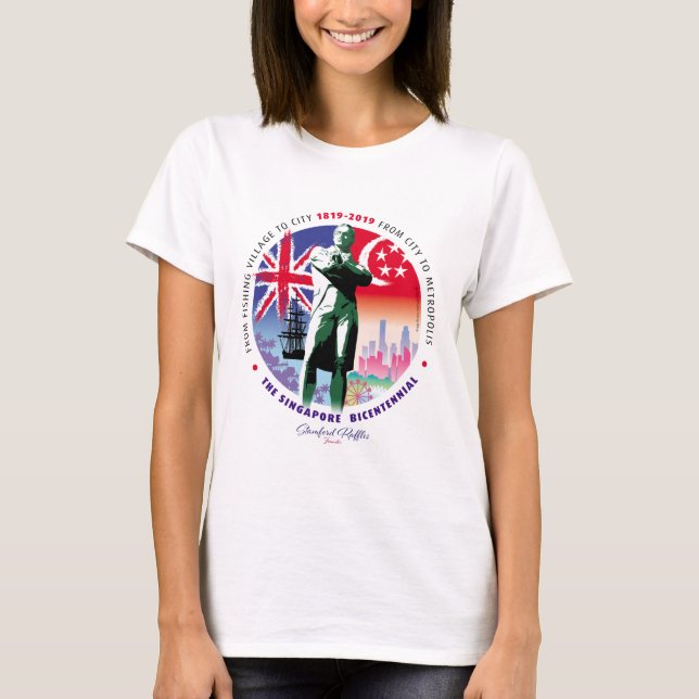 T-shirt Singapour Bicentennial v2 - Light Fabric (Devant)