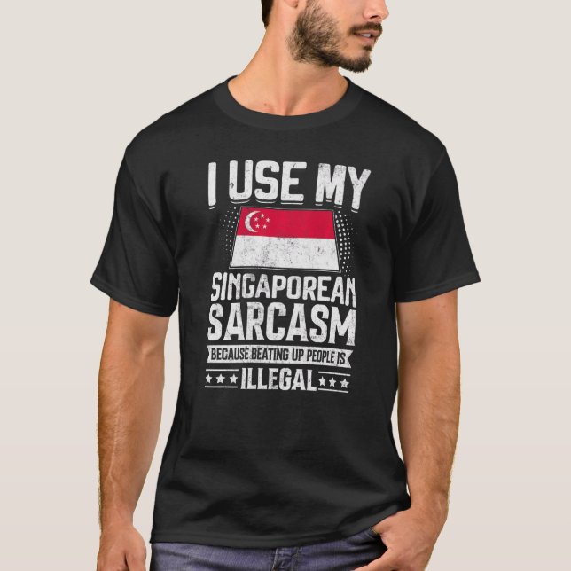 T-shirt Singapour Drapeau Souvenirs Pour Singapouriens Hom (Devant)
