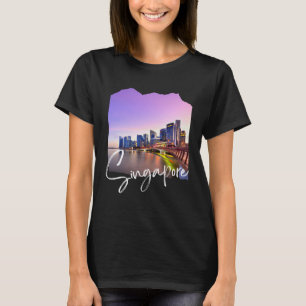 T-shirt Singapour la nuit Skyline de Singapour Singapour
