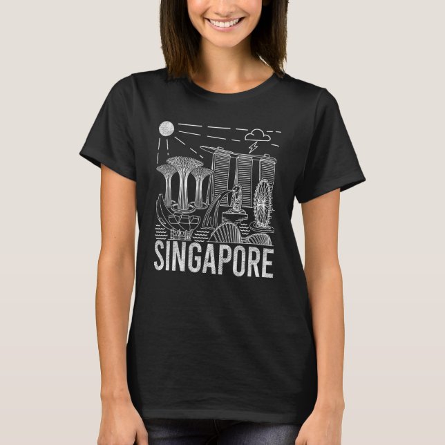 T-shirt Singapour  Singapour Tourisme  Singapour Fierté (Devant)