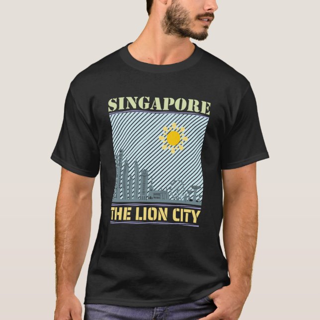 T-shirt Singapour Skyline Country City Skyline Landmark S (Devant)