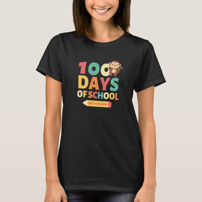 T-shirt Singe 100 Jours D'école 100 Jours D'école (Devant)