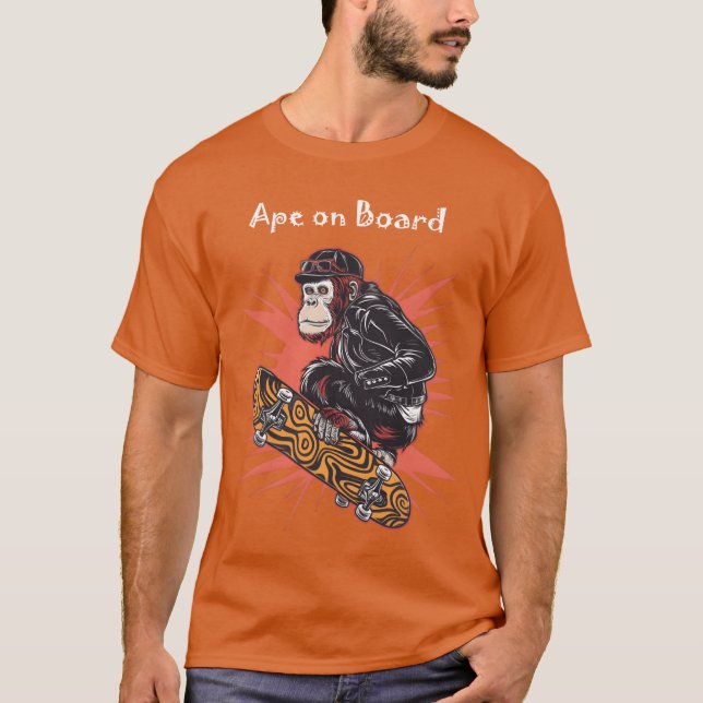 T-shirt Singe à bord garçon (Devant)
