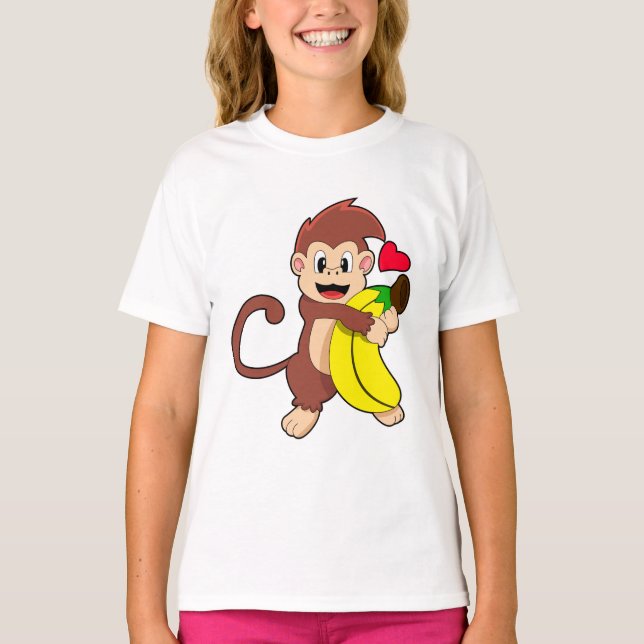 T-shirt Singe à la banane (Devant)