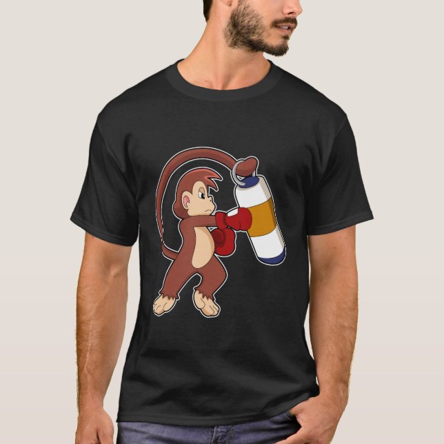 T-shirt Singe à la boxe avec sac de poinçonnage (Devant)