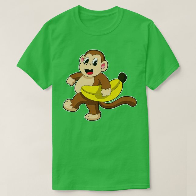 T-shirt Singe à la course avec banane (Design devant)