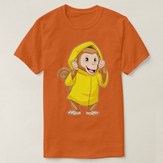 T-shirt Singe à la pluie avec Raincoat (Design devant)