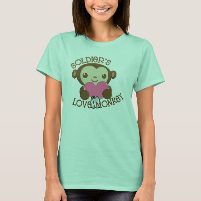 T-shirt Singe amoureux du soldat (Devant)