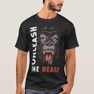 T-shirt Singe Animal Dos Argenté Nature drôle