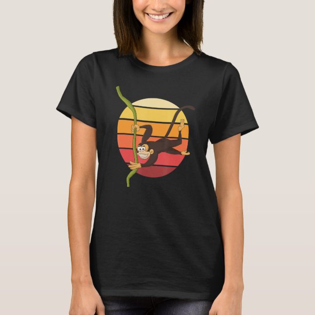T-shirt Singe animal du chimpanzé rétro (Devant)