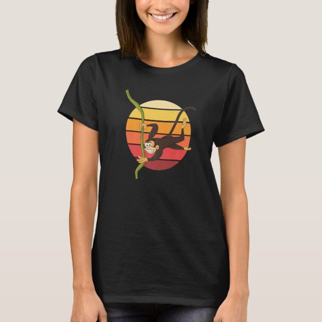 T-shirt Singe animal du chimpanzé rétro (Devant)