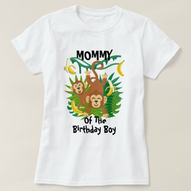 T-shirt Singe Anniversaire Chemise Maman Singe Anniversair (Design devant)