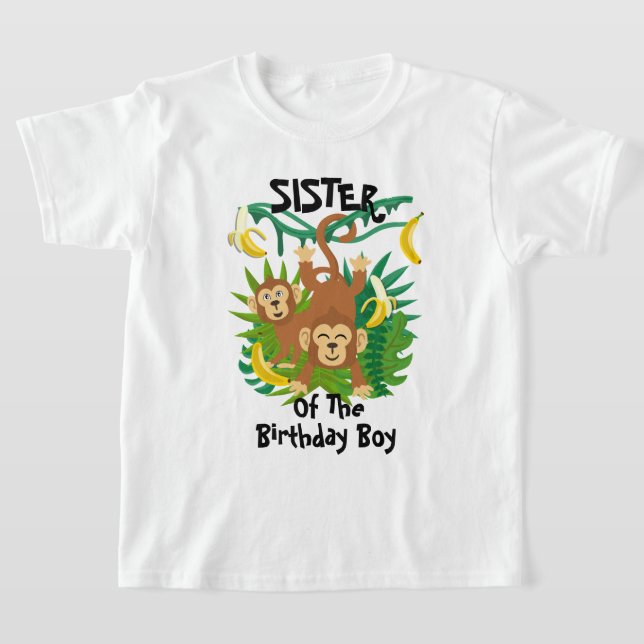T-shirt Singe Anniversaire Chemise Soeur Singe Anniversair (Poser)