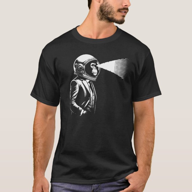 T-shirt singe astronaute en combinaison (Devant)