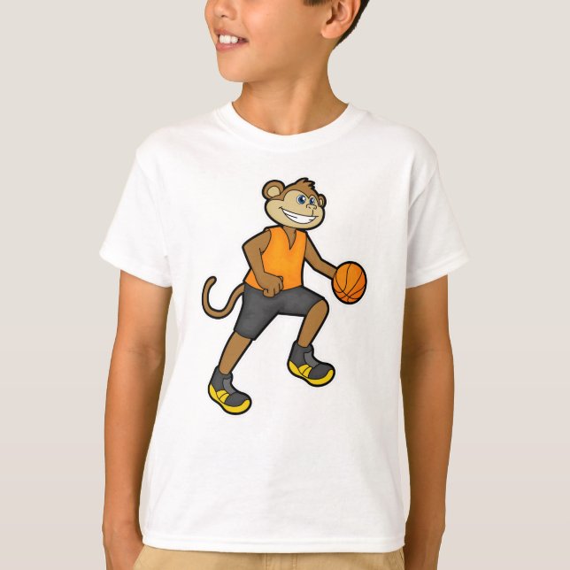 T-shirt Singe au basketball (Devant)