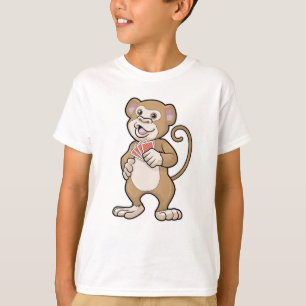 T-shirt Singe au Poker avec cartes de Poker