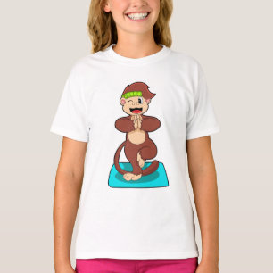 T-shirt Singe au Yoga en position debout