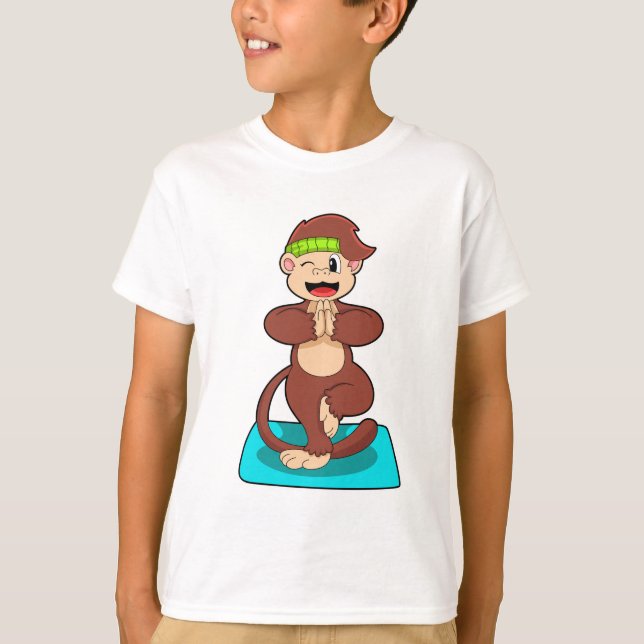 T-shirt Singe au Yoga en position debout (Devant)