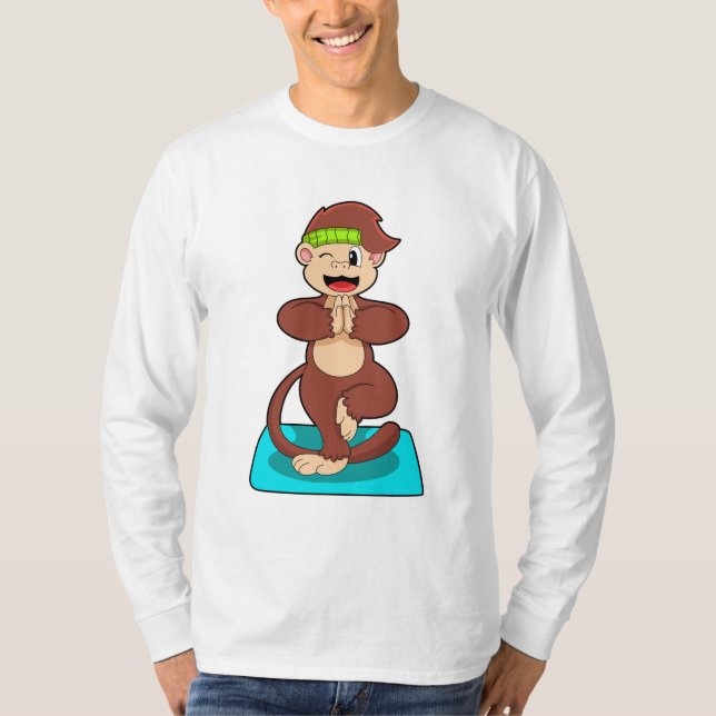 T-shirt Singe au Yoga en position debout (Devant)